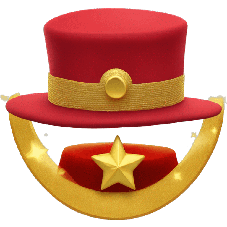 Floating red hat with a gold halo floating above it  emoji