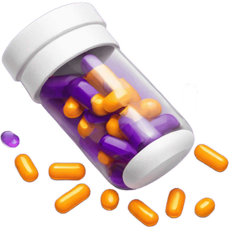 pills spilling from pill bottle purple emoji