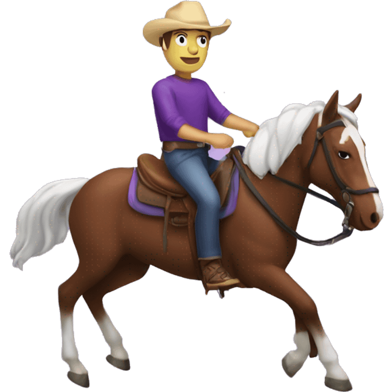 guys horseback riding eggplant  emoji