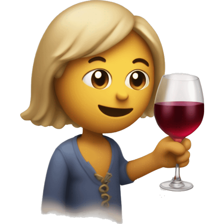 A tipsy hearth holding a wine bottle, looking off-balance in a soft, dreamy blur emoji