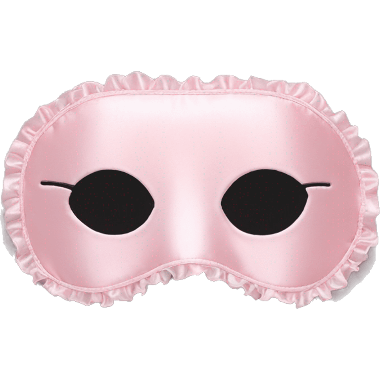 Light pink Frilly satin sleep mask no eyes emoji