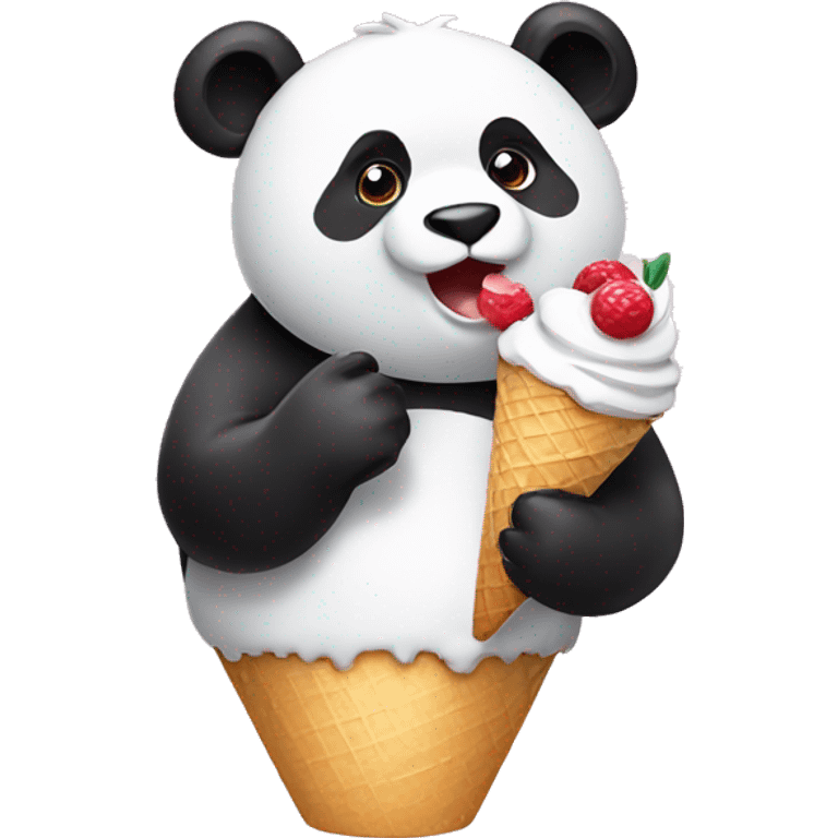 Panda eating ice cream emoji