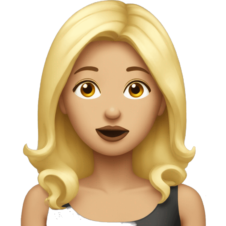 Blond woman sending kisses  emoji