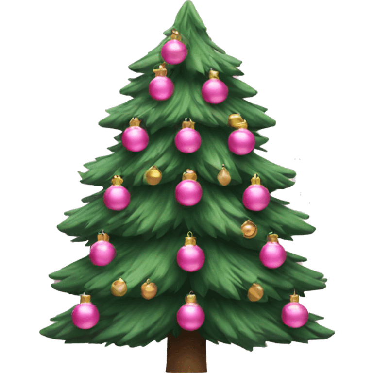 Christmas tree with pink ornaments emoji