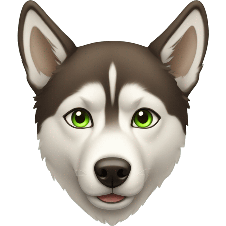 Brown husky with green eyes  emoji