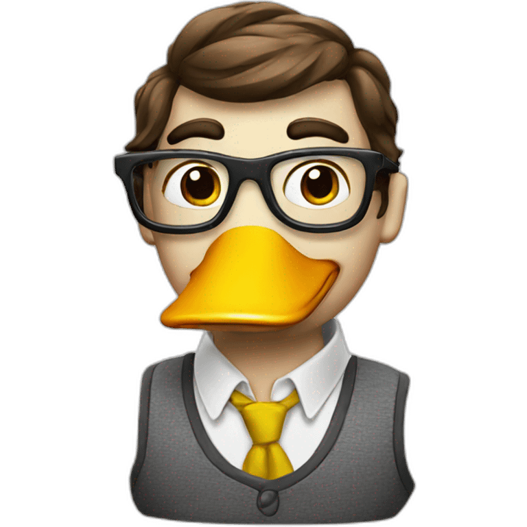 Nerd duck emoji