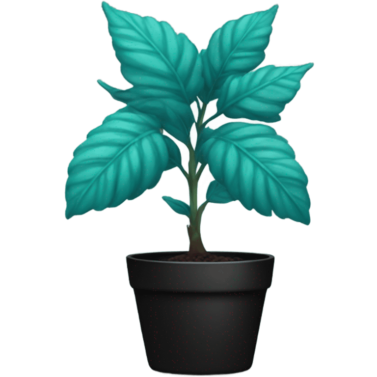 teal plant in black pot emoji