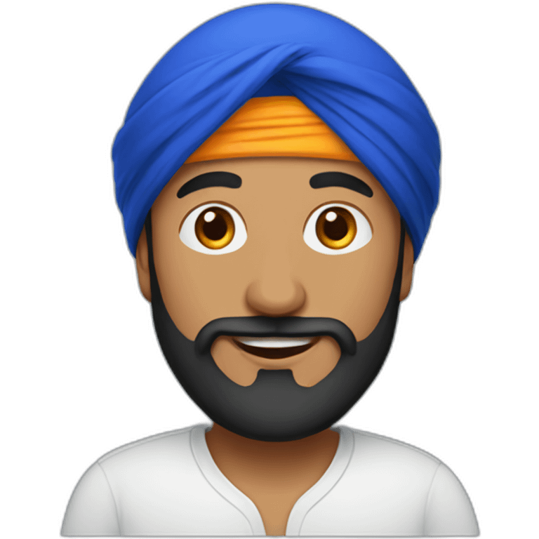 Sikh man with blue hat emoji