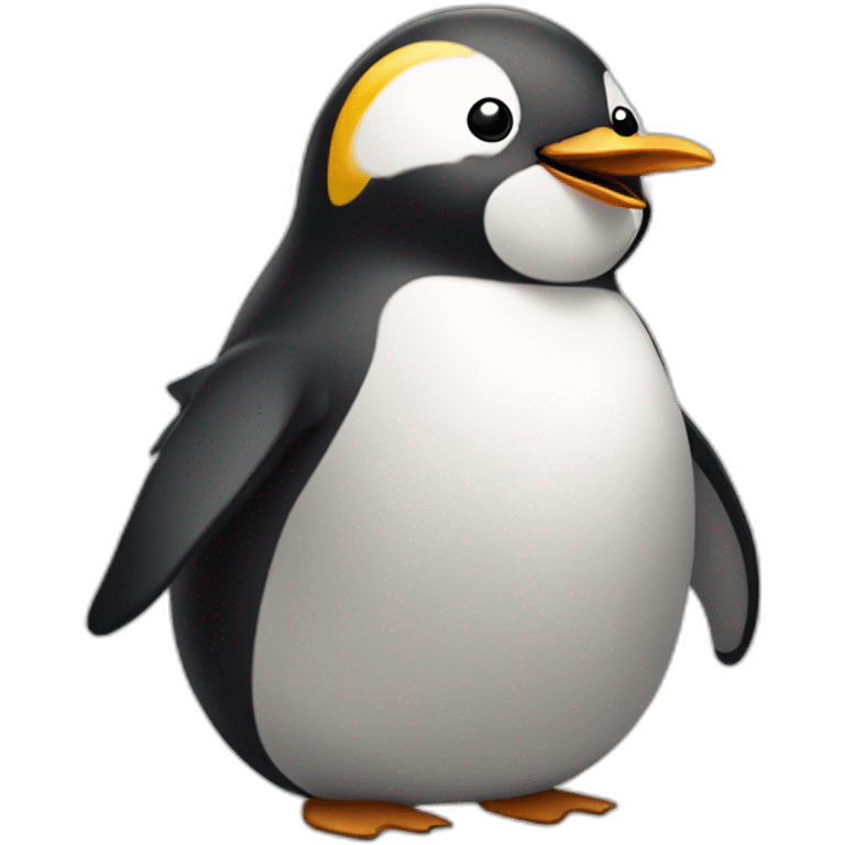 Pudgy cute penguin singing emoji