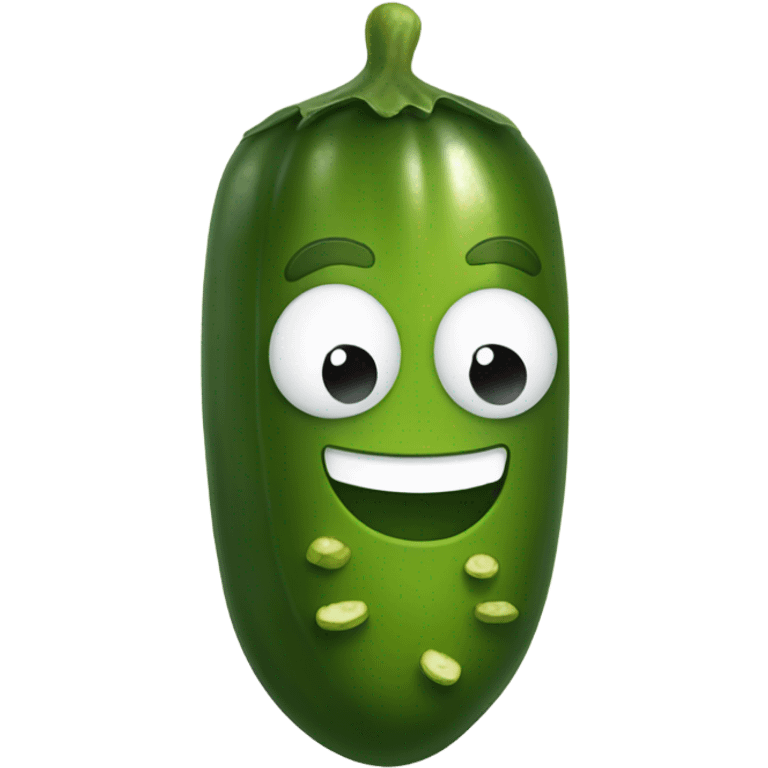 Pickle with a cute smile emoji