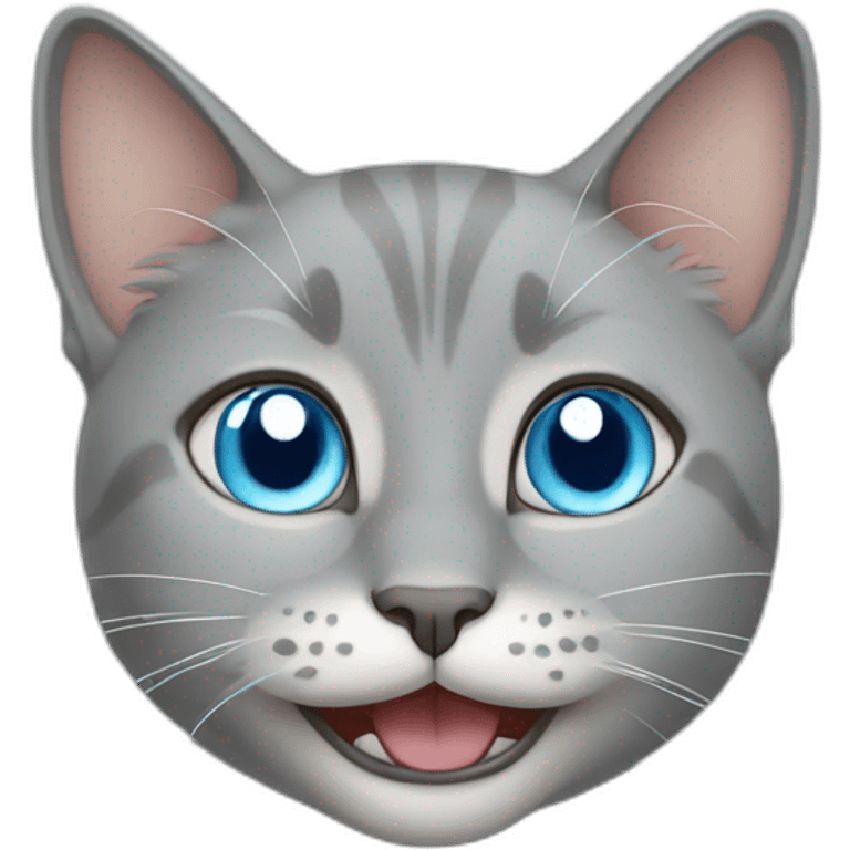 happy gray blue-eyed cat emoji