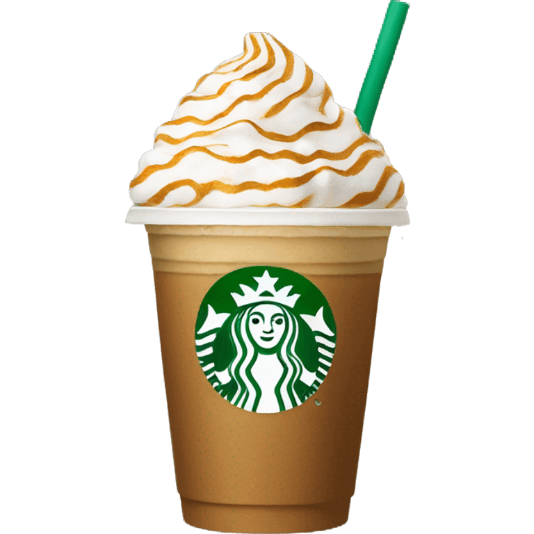 Starbucks cup with frapuccino emoji