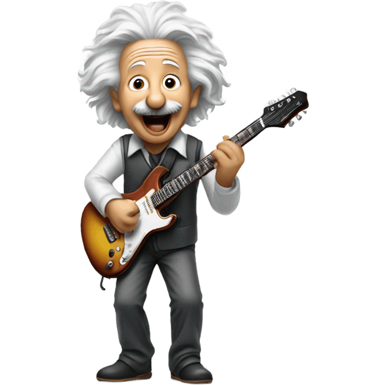 Albert Einstein jamming on guitar emoji