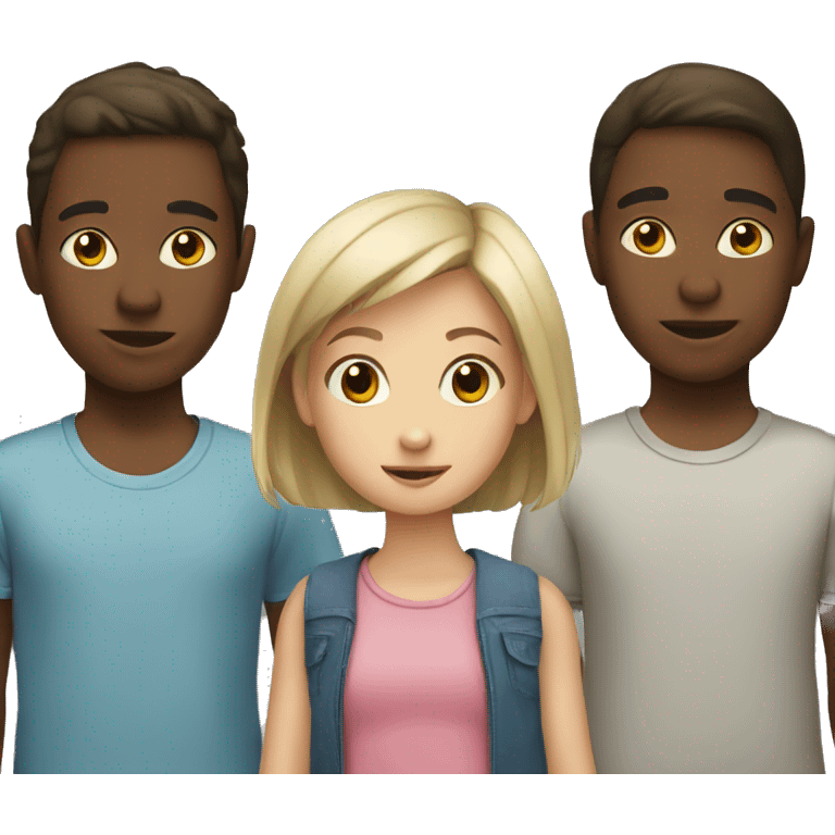 girl and three boys emoji