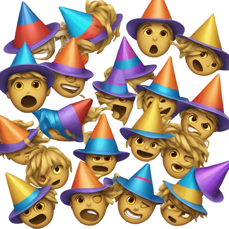 party hat chaos face emoji emoji