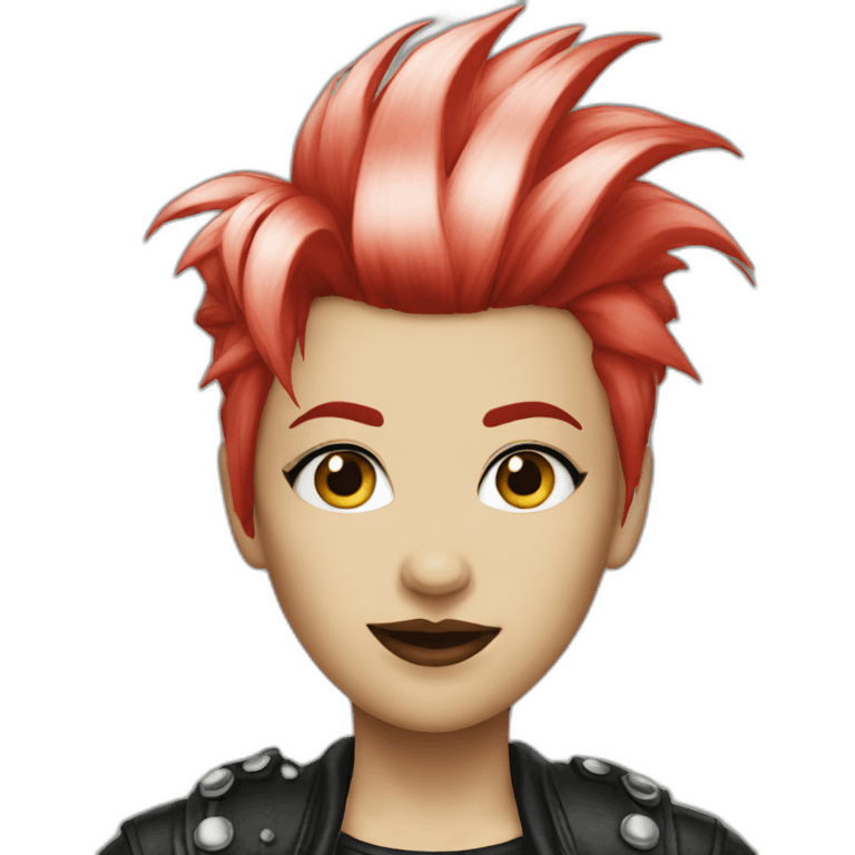 woman punk hair red emoji