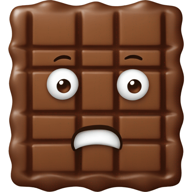 A square chocolate, salted caramel emoji