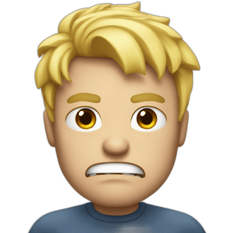 A angry blond-haired guy  emoji