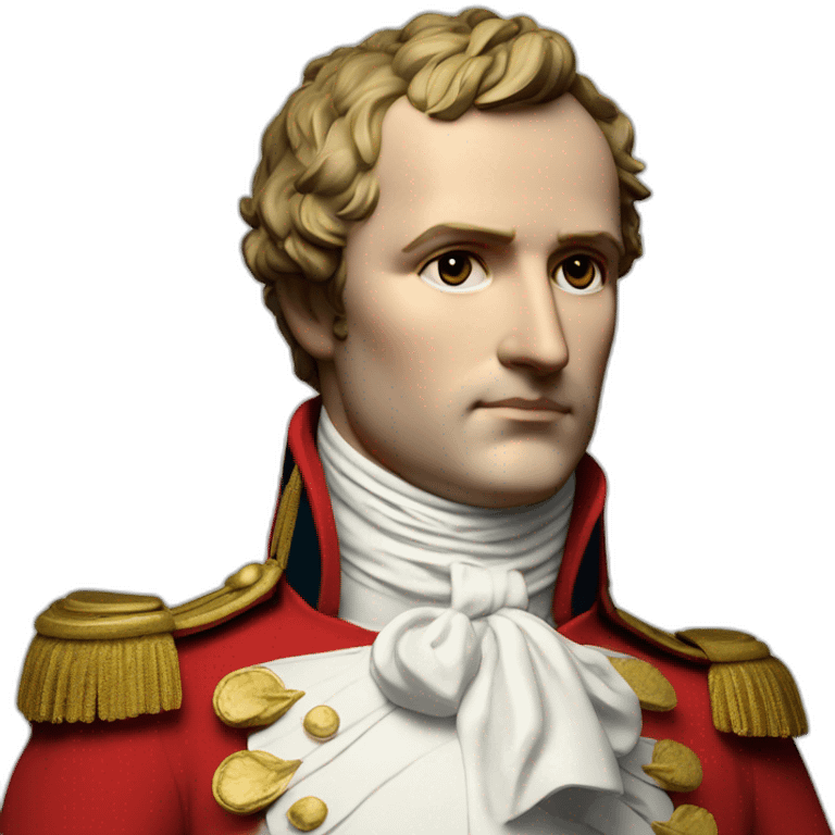 Laurel wreath on short hair serious napoleon bonaparte golden statue emoji