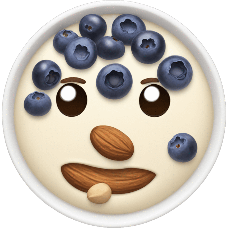 Porridge with blueberries and nuts emoji