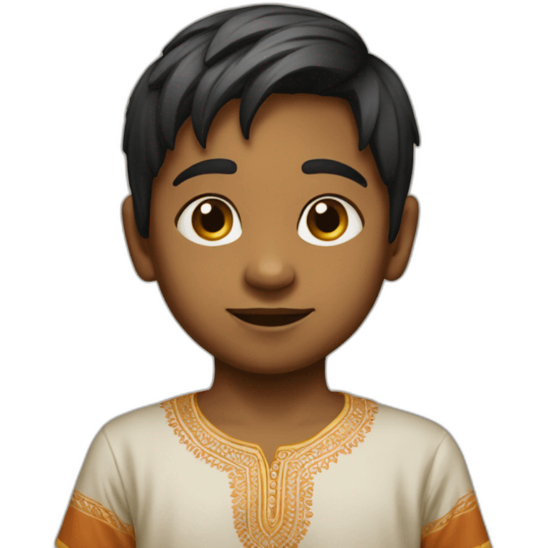 Indian Child with a Shirt printed in with Sahil  emoji