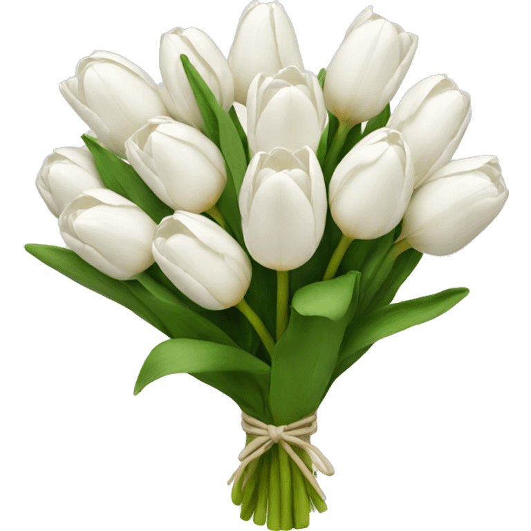 white tulip bouquet  emoji