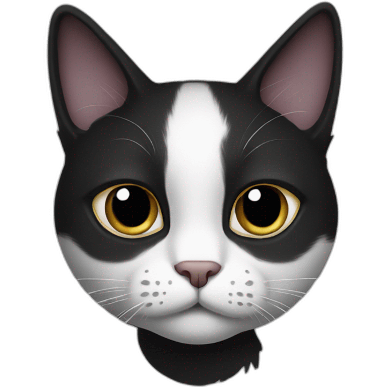 Black and white strep cat emoji