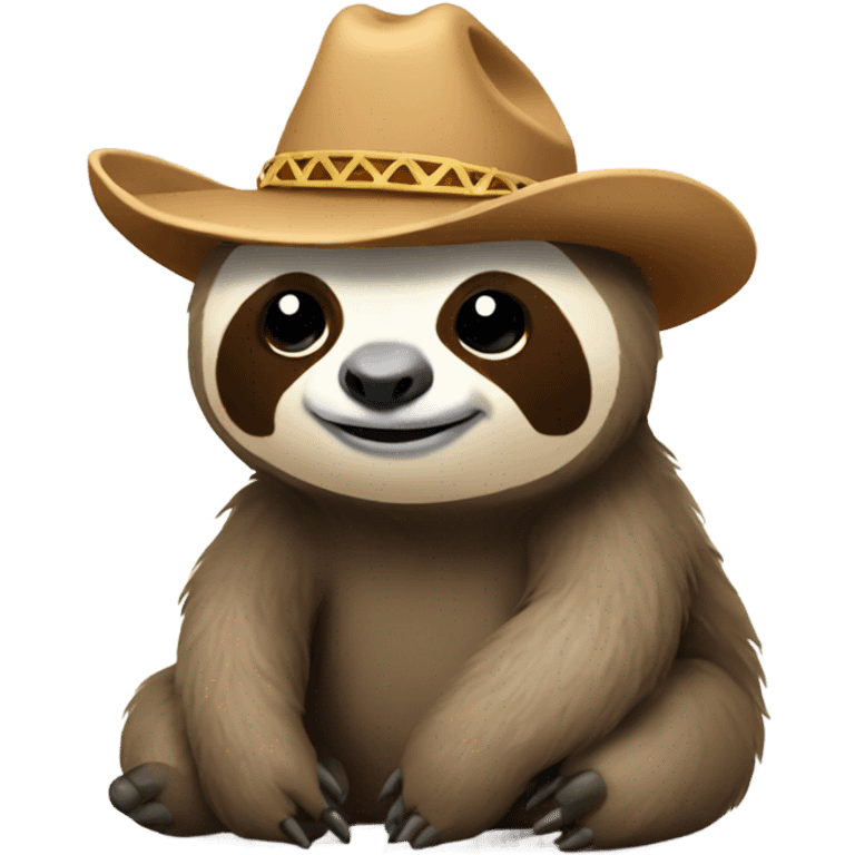 Sloth wearing cowboy hat and boots emoji