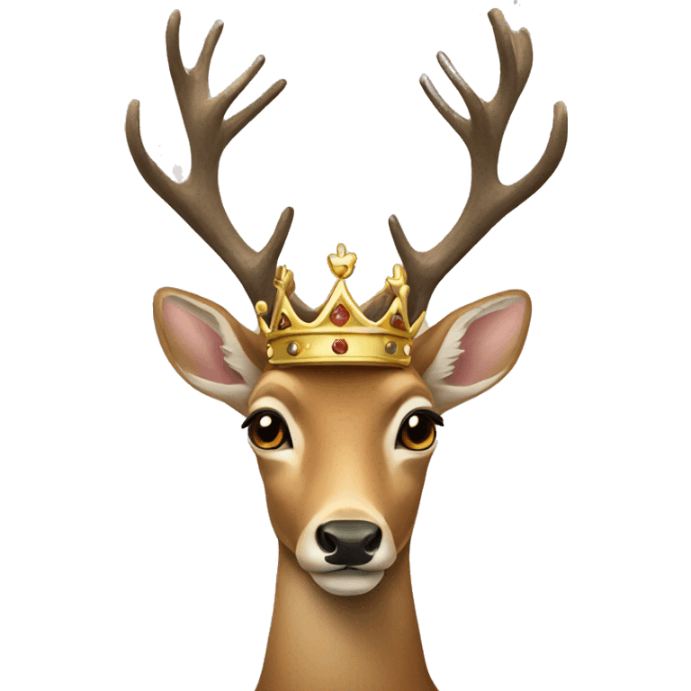 Deer wearing a crown emoji