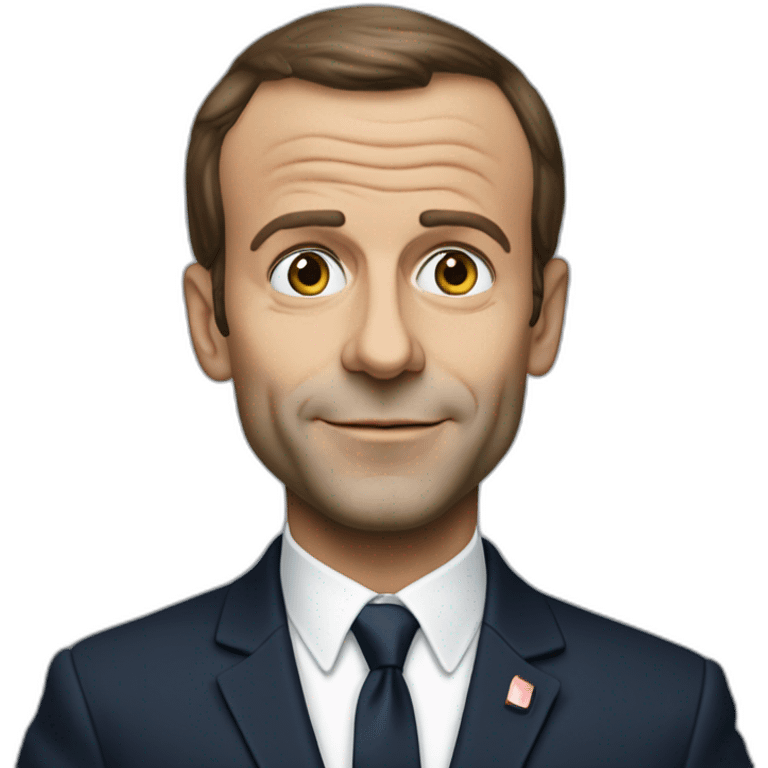 Emanuel Macron buvant une vodka emoji