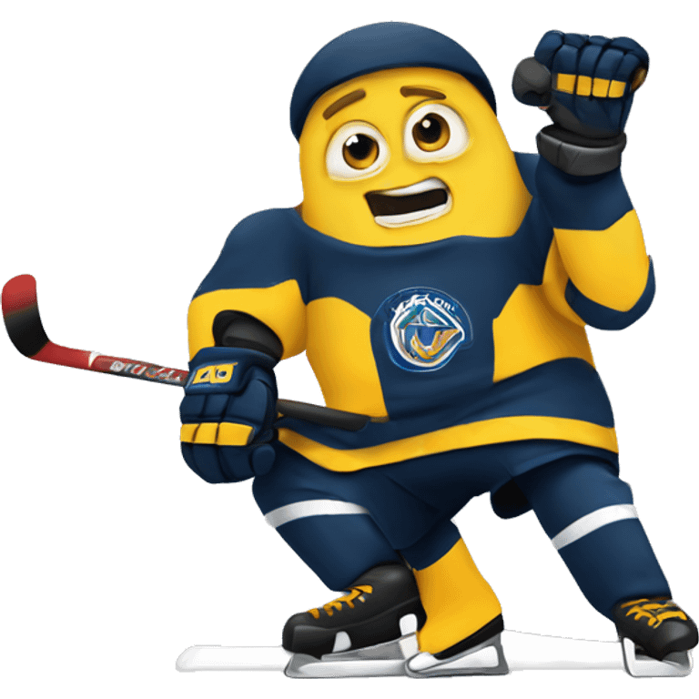 Logo for the mountain minions hockey team emoji