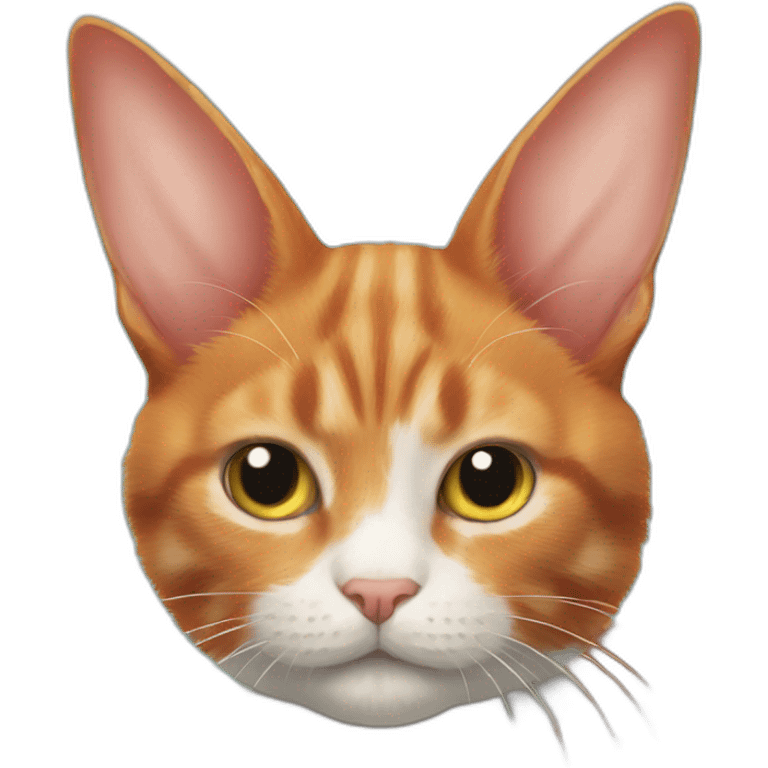 red hair cat with long rabbit ear in uranus emoji