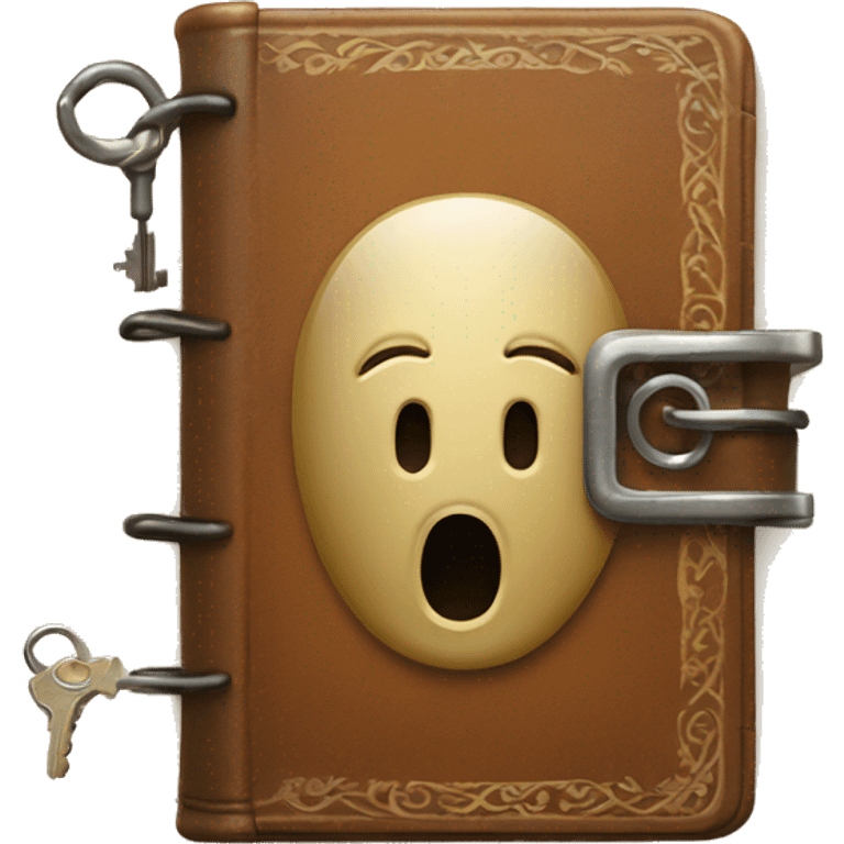 vintage diary with lock and key emoji