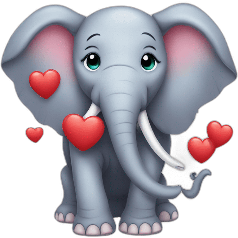 Elephant with a heart emoji