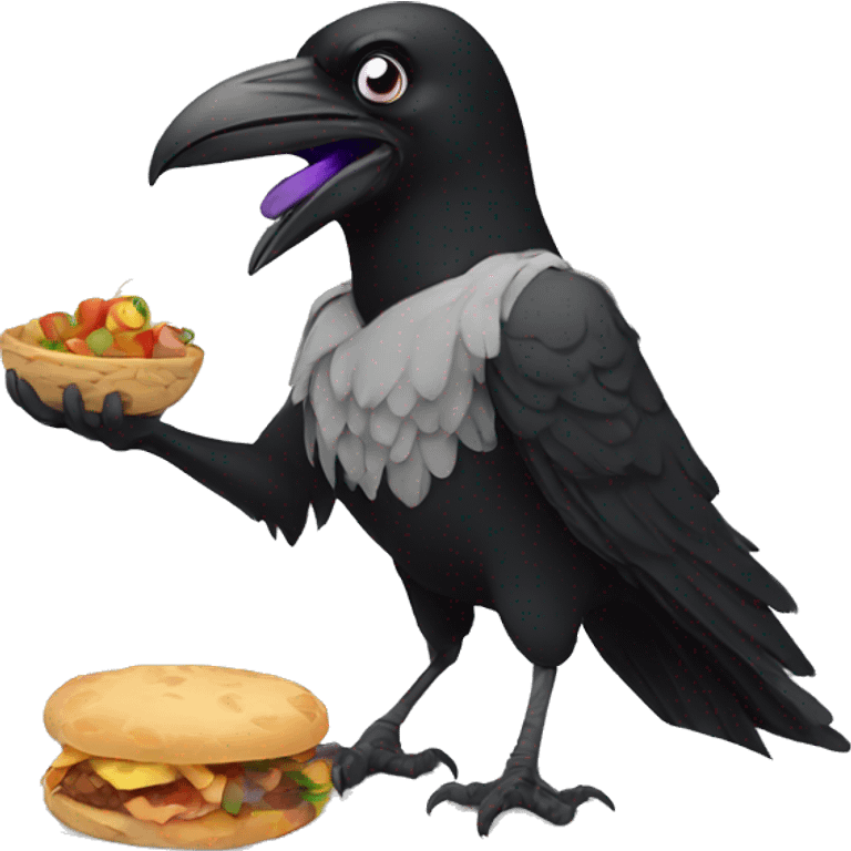 raven eating food emoji