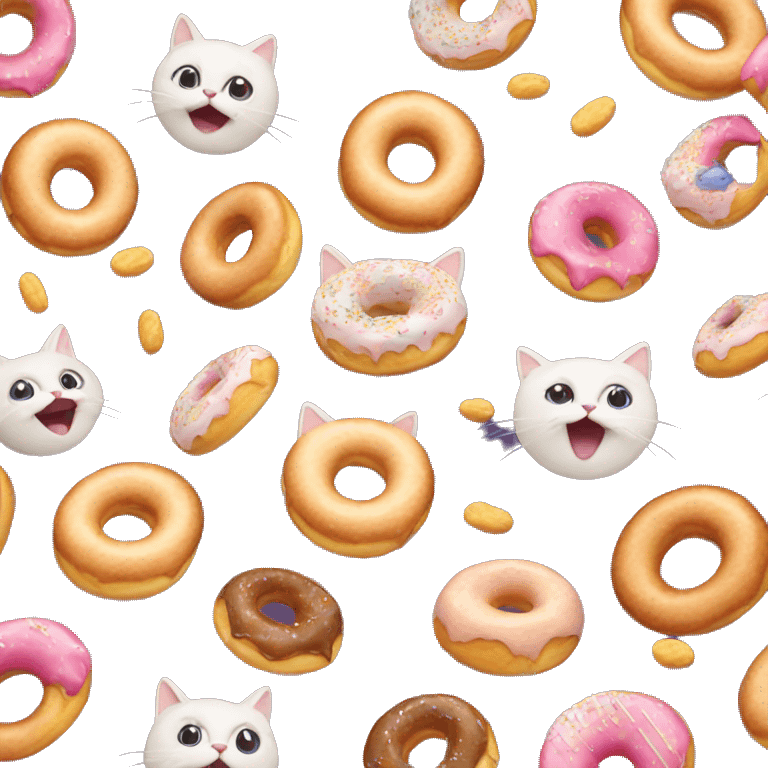 cat eating donut  emoji