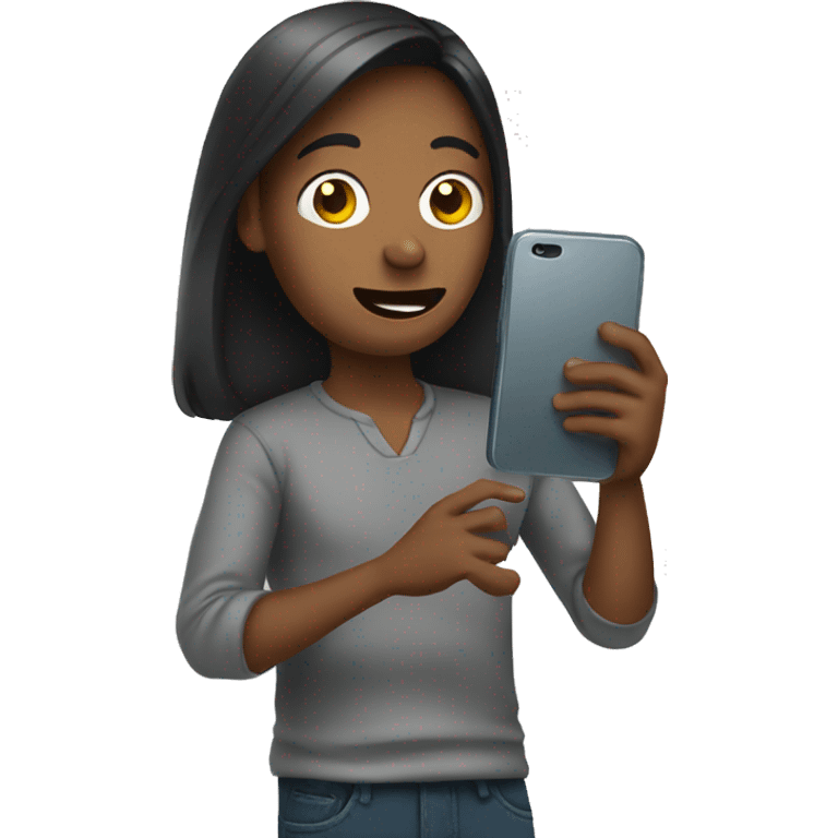 Person holding phone emoji