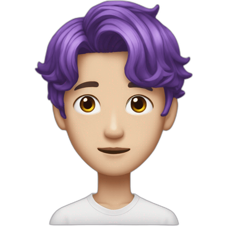 Jung kook with purple hair emoji