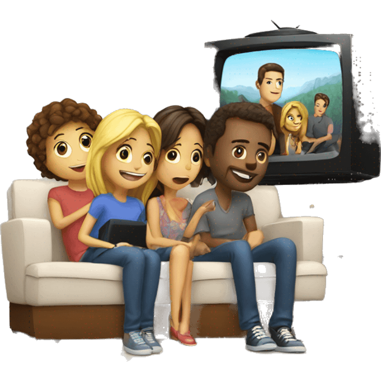 wathing tv with friends emoji