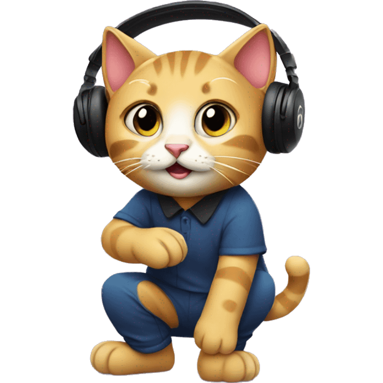 cartoon cat dj emoji