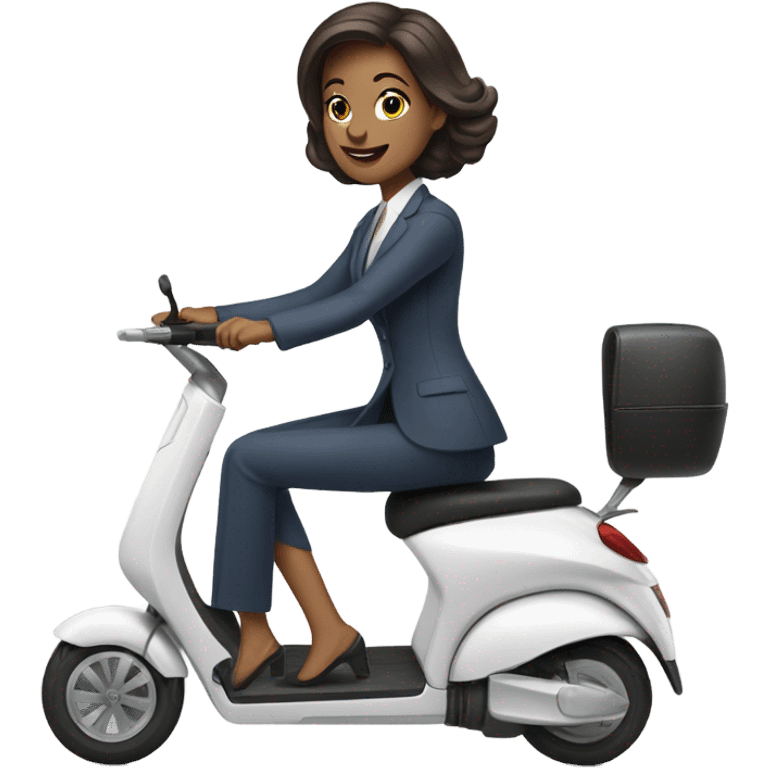 a women in office look on electric scooter rob emoji