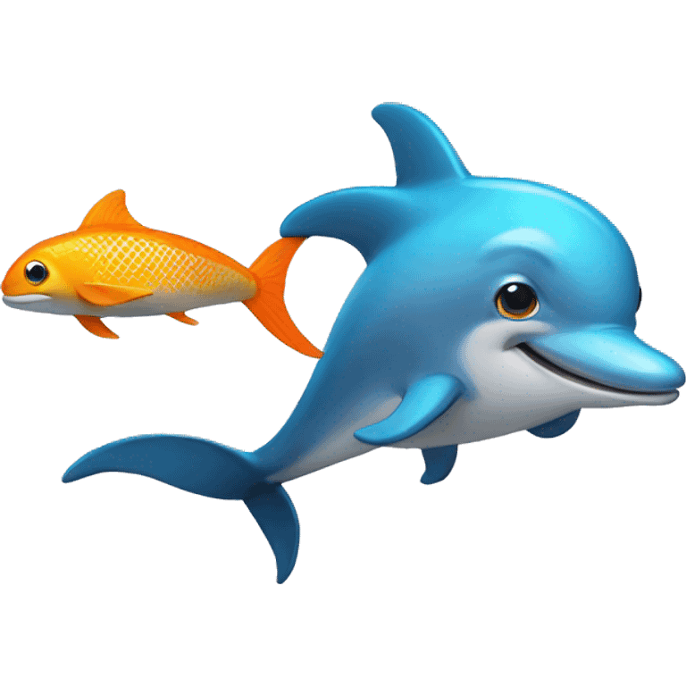 dolphin and fish emoji