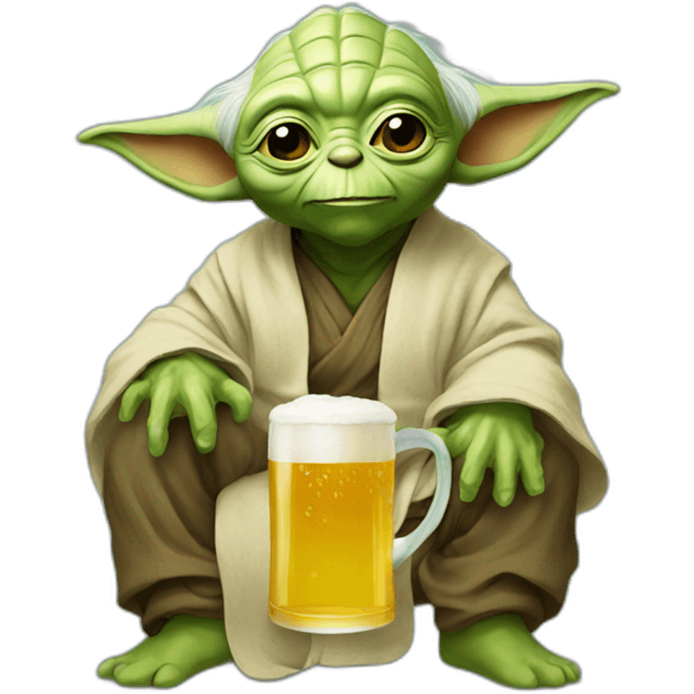 yoda with beer emoji