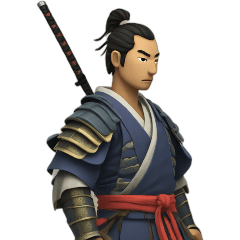 Samurai looking down horizon emoji