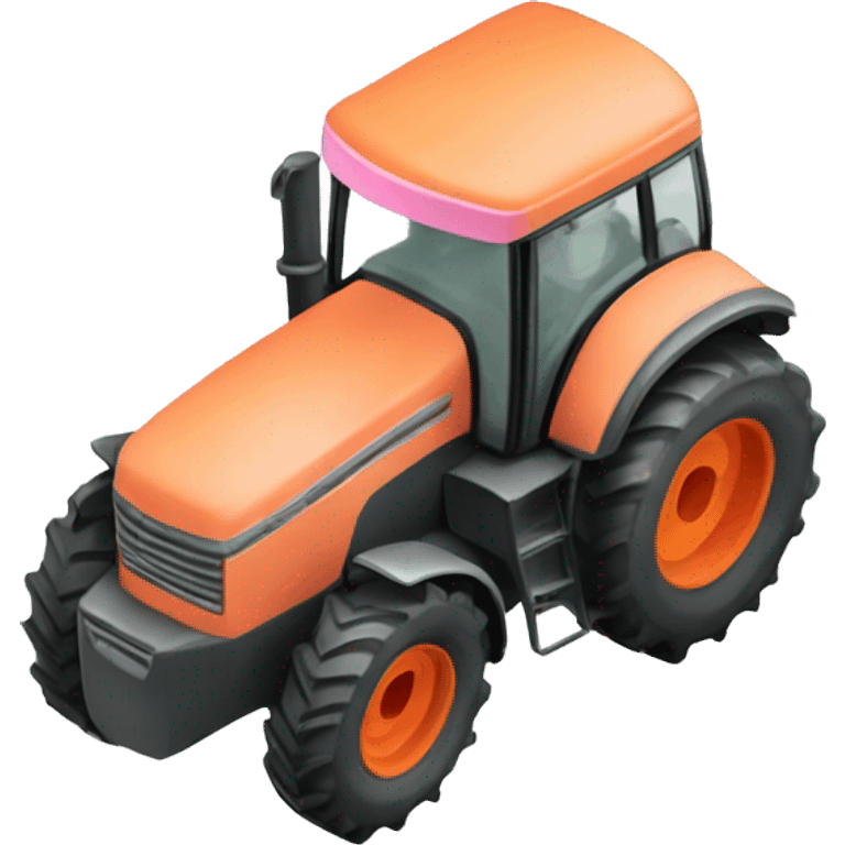 White, pink, orange farm tractor  emoji