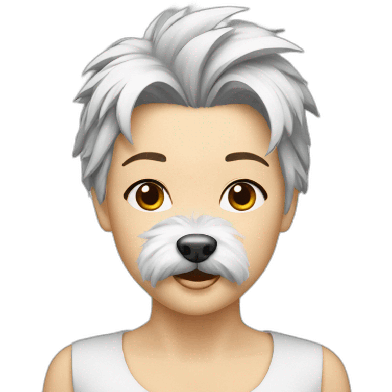 westie with a gray hair women emoji