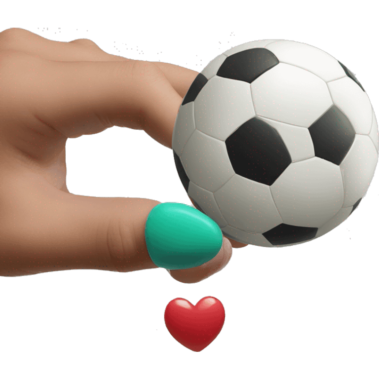 Barbus avec un ballon de foot dans les mains  emoji