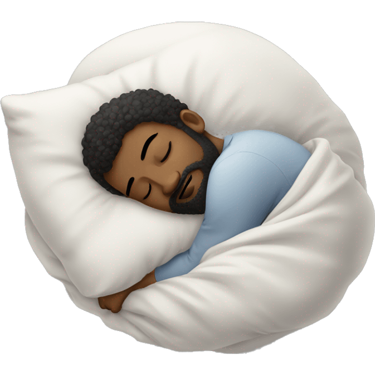 attractive black man with beard sleeping on whipillow emoji