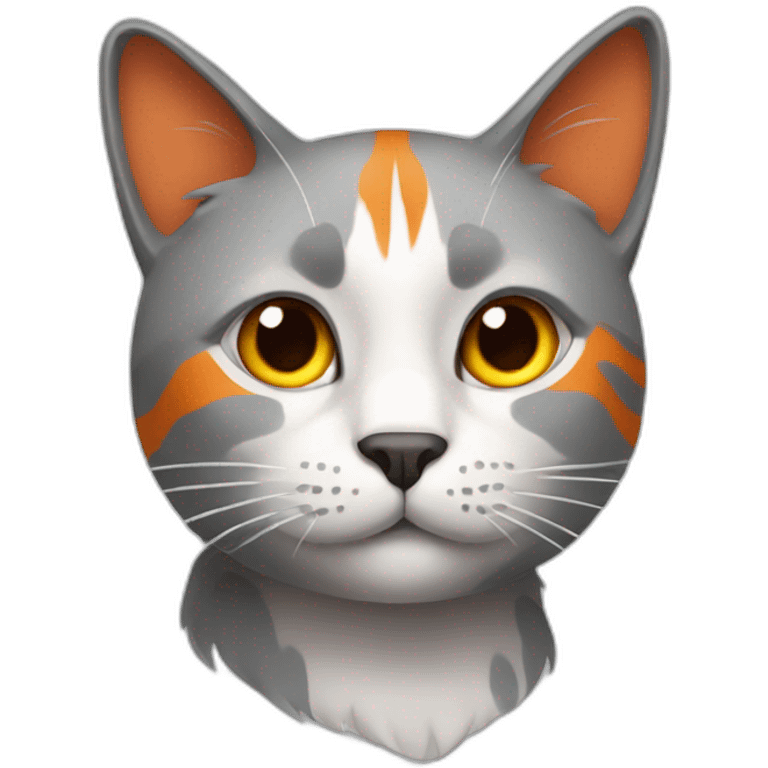 cat with grey and orange strokes emoji