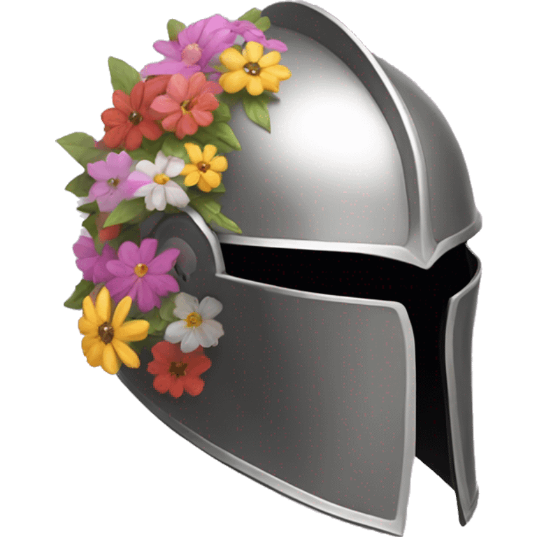 paladin helmet covered in flowers emoji